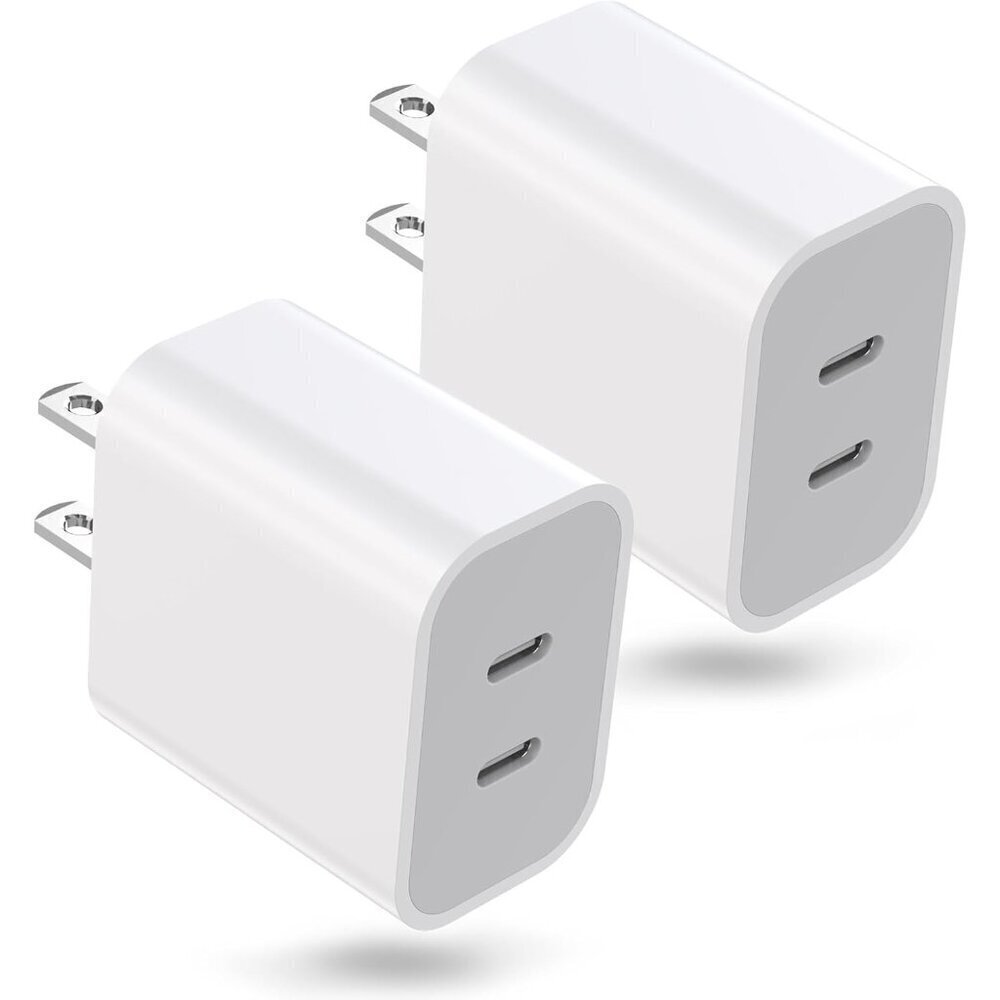 iPhone 17/16 Pro Max Charging Blocks,2 Pack 2-in-1 Fast Charger USB C 20W PD Pow